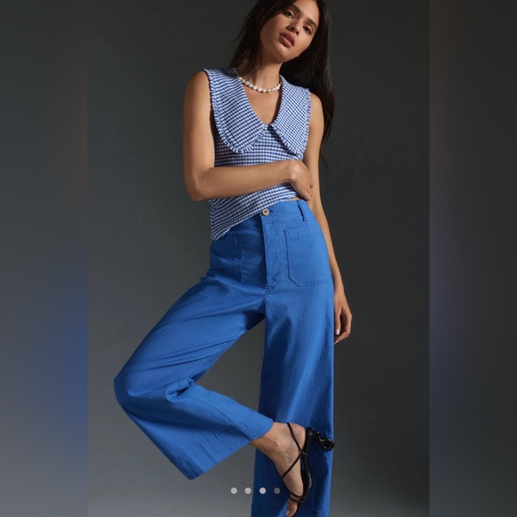 Anthropologie Colette Magic Fabric Cropped Wide-Leg Pants by Maeve - Picture 4 of 8